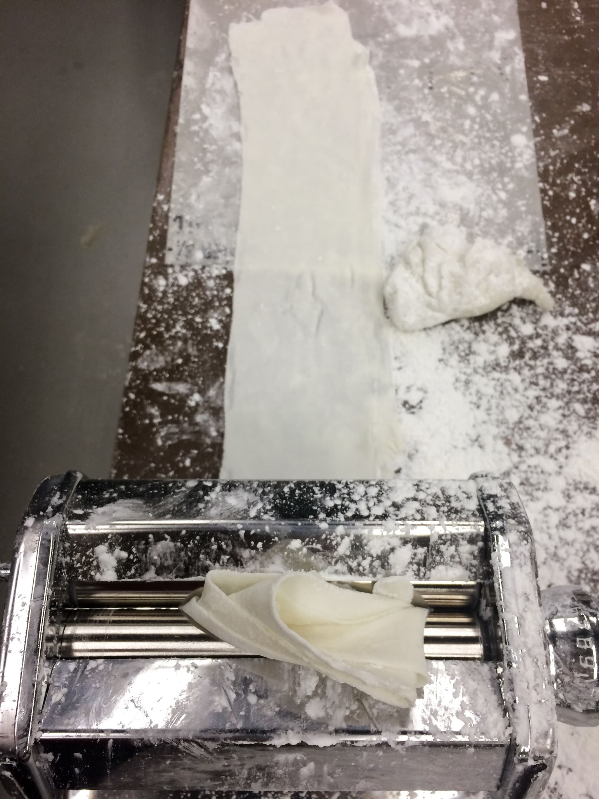  Lizzie Wright tried using a pasta maker to achieve consistent thickness. (Photo by Lizzie Wright)  
