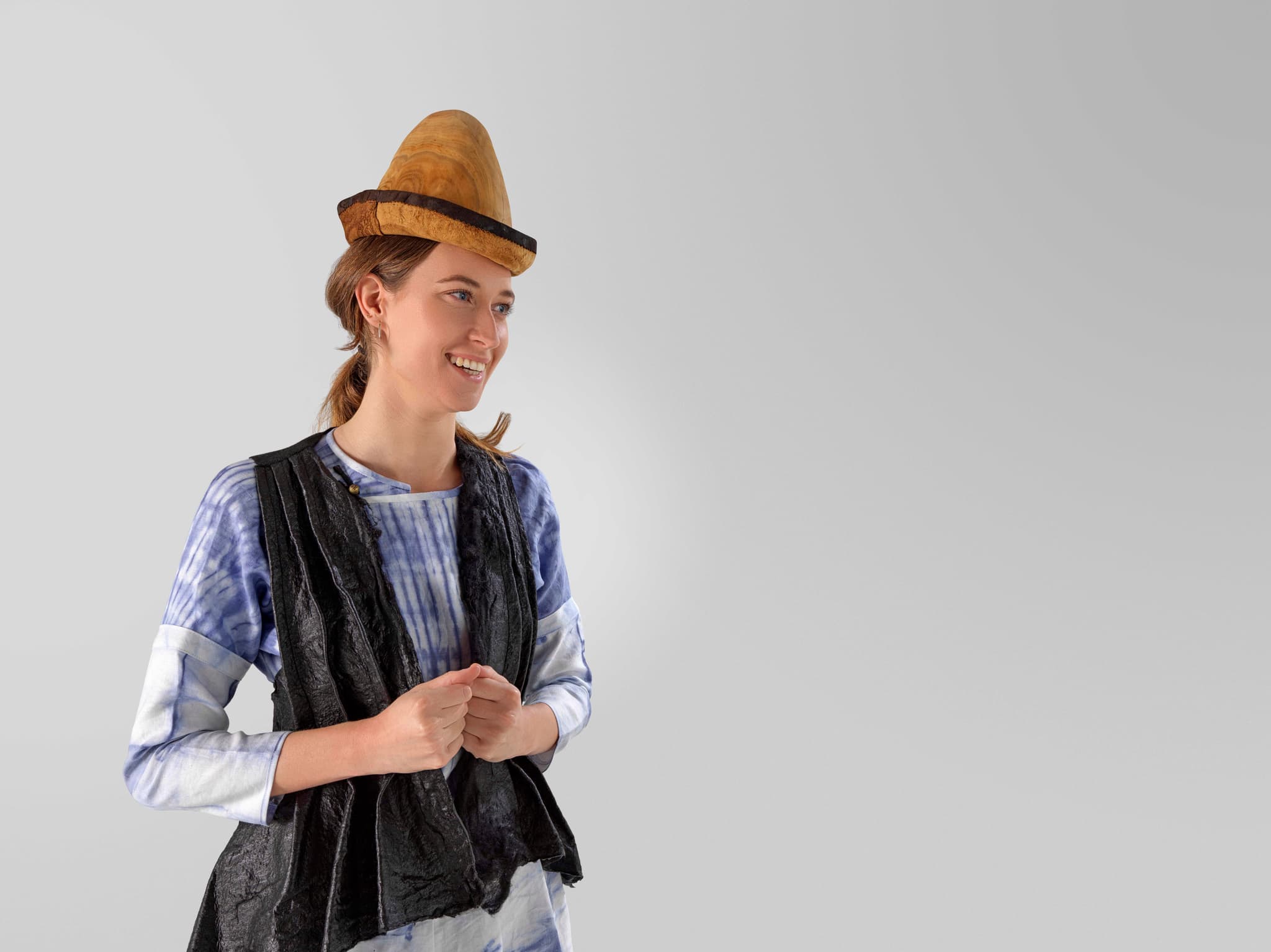  Bacterial-dyed Modernised Buryat Dress from Materia Bruta Project co-created with FabTextiles 