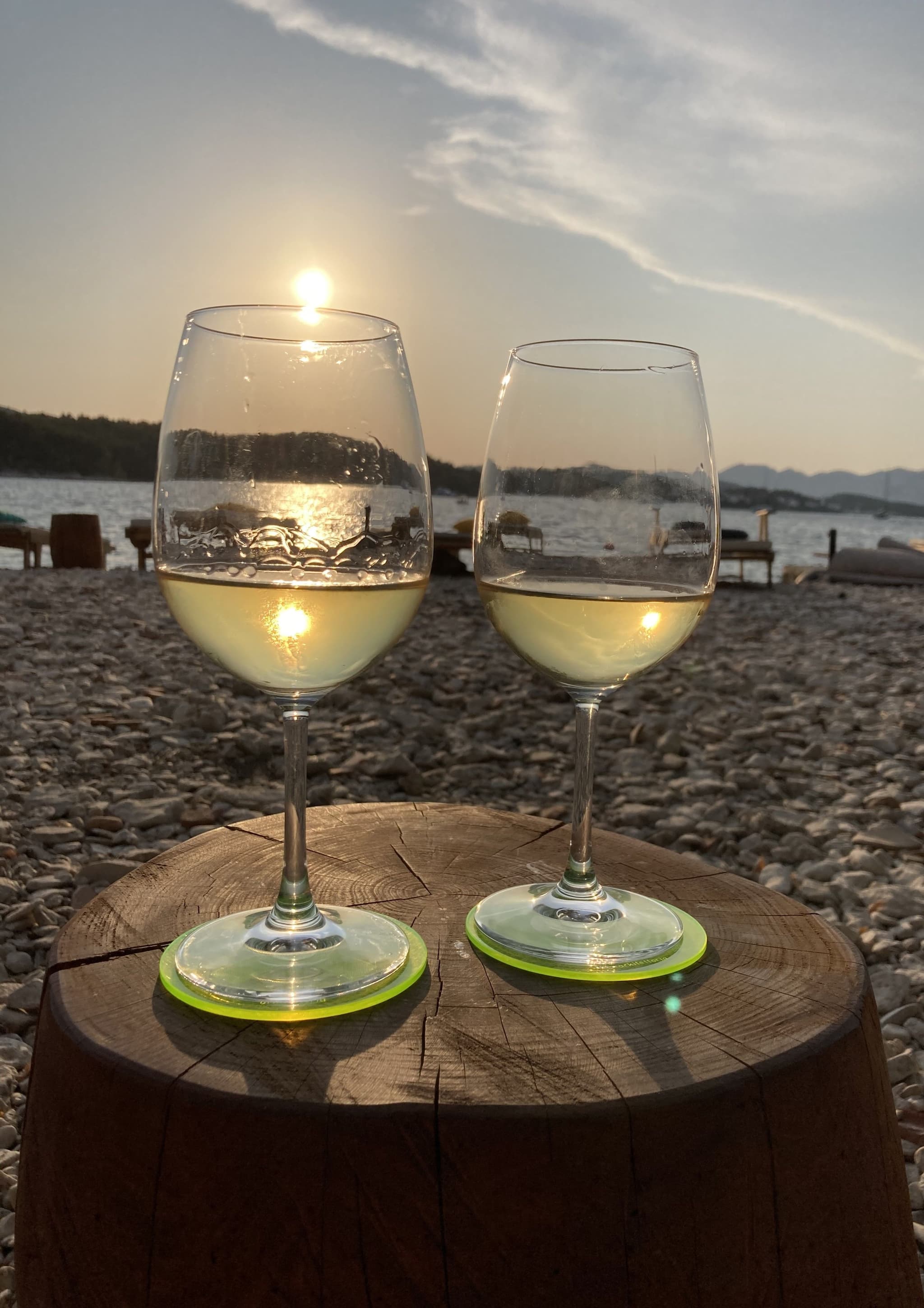 Coasters XO lightining at sunset, green Perspex, year 2021, produced in Germany