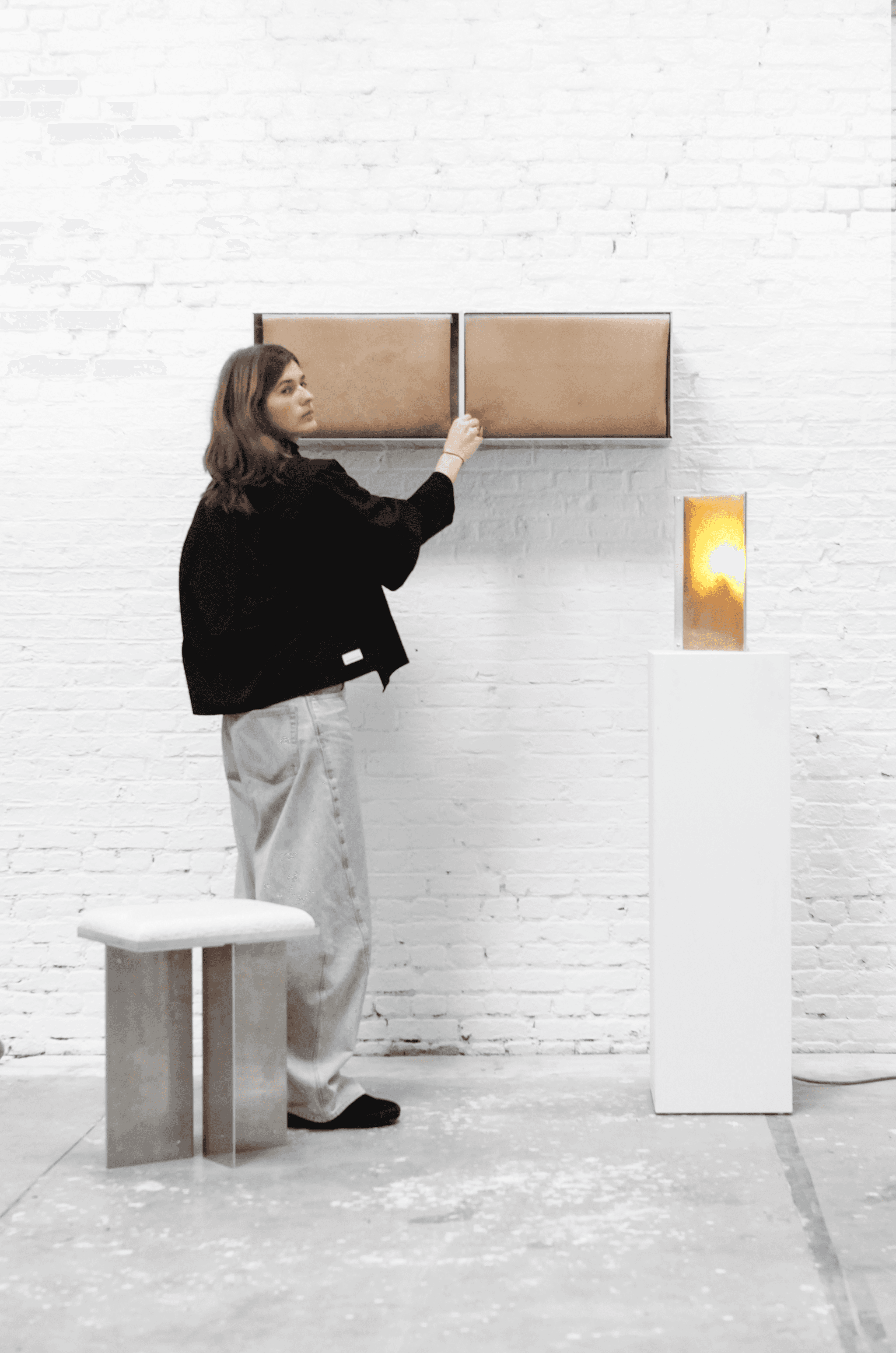 Designer Anouk Verstuyft with her series Fungal Functions