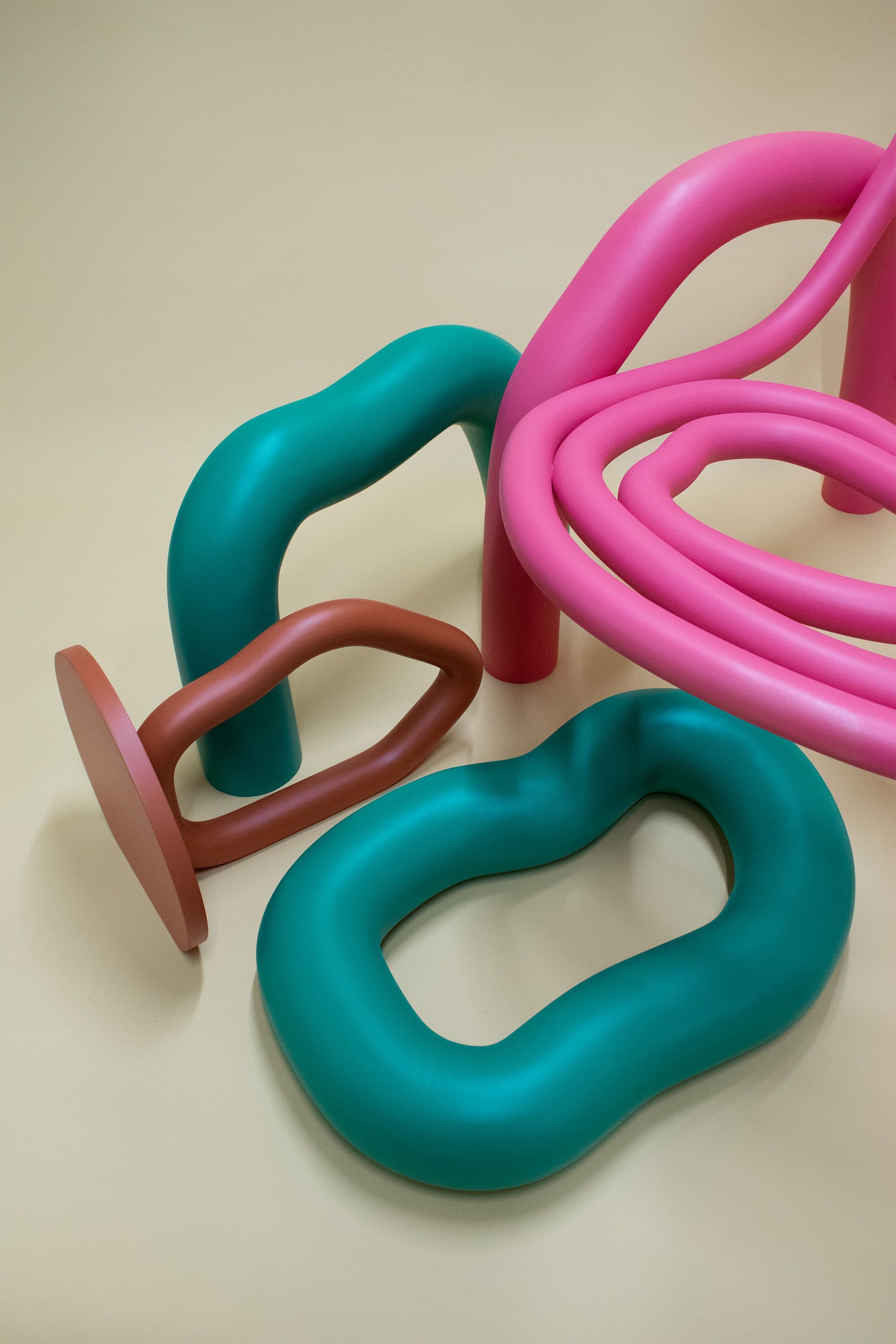 Roosa Ryhänen's design: Sangria shelf, Marmelade lounge chair, and Holiday table