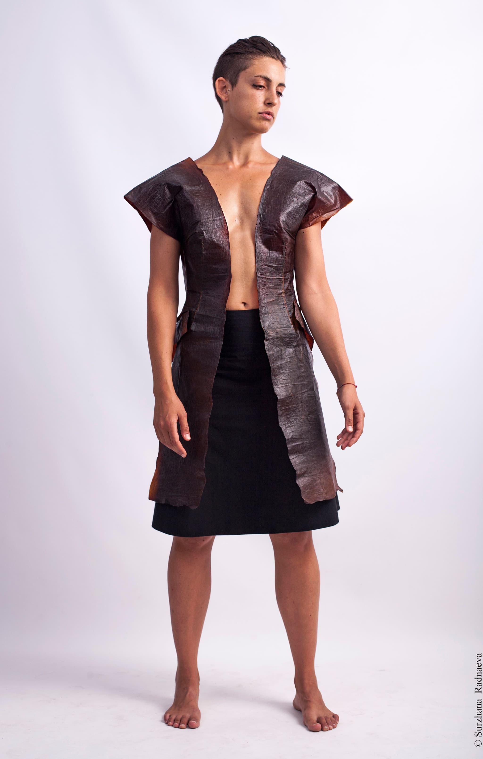 Process macro: SCOBY sheet at the air–liquid interface; translucency, fibre detail