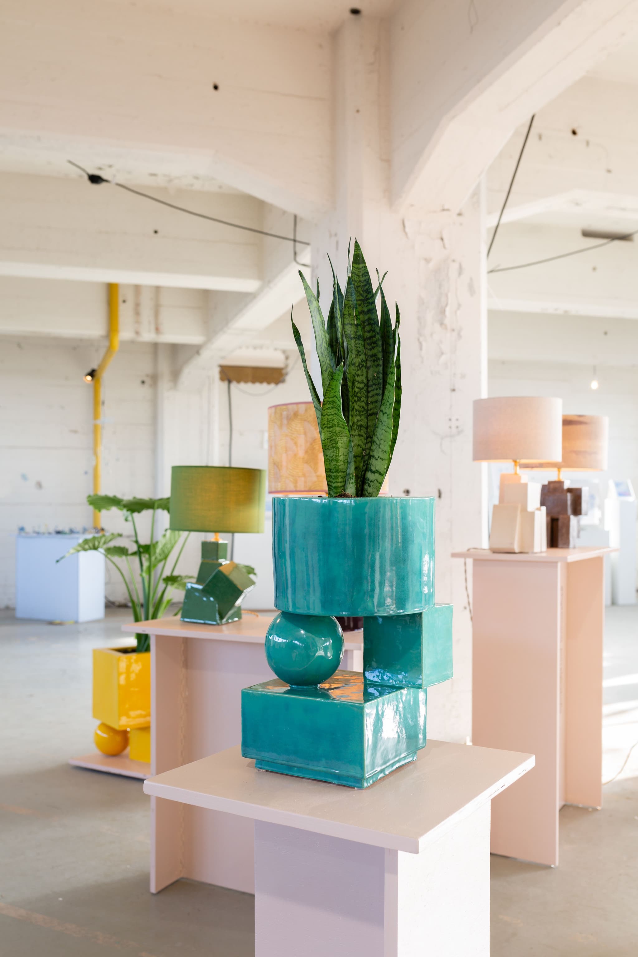 Green plantpot from the series square triangle round (Photo credit: @Charlotte Visser)
