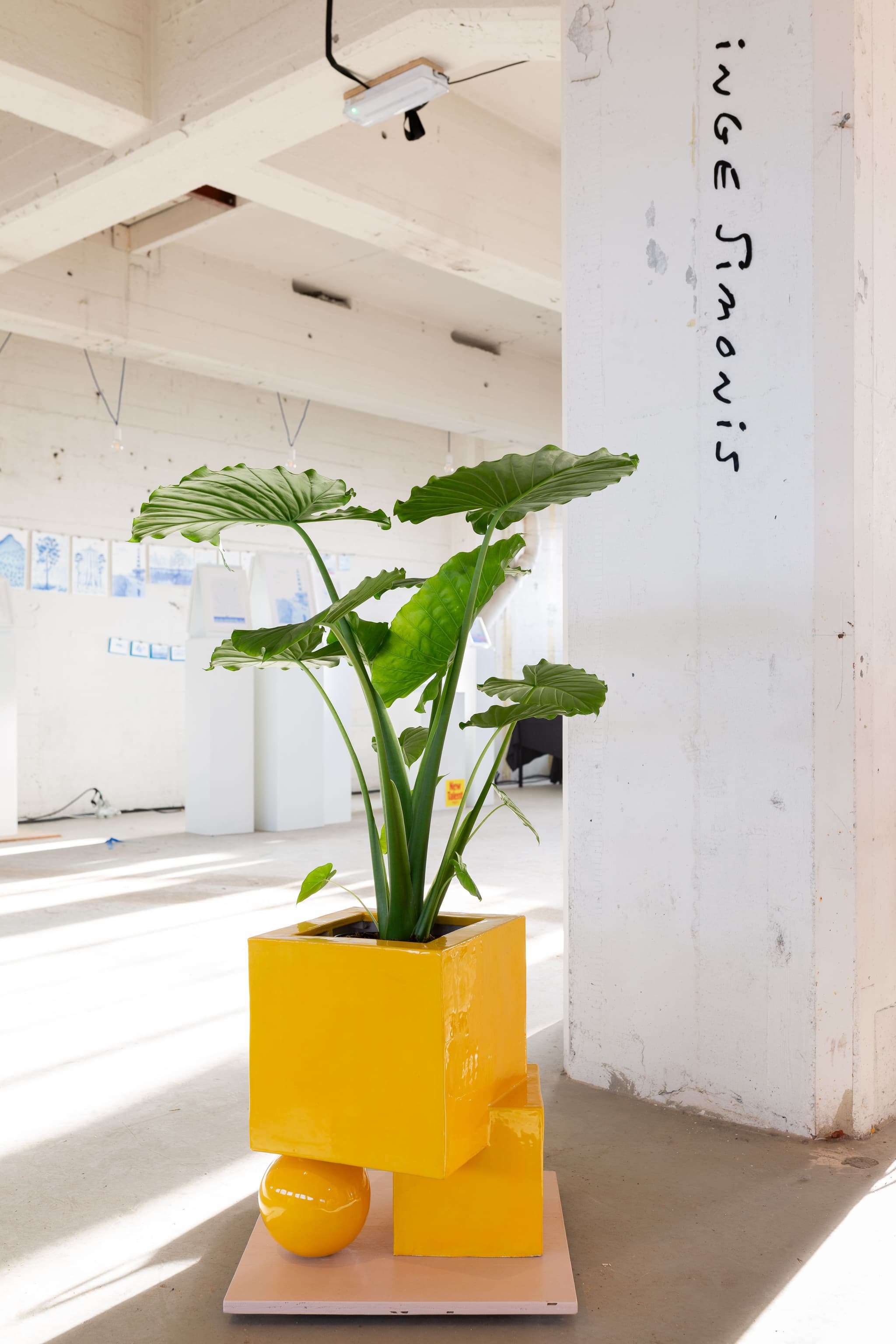 Yellow plantpot from the series square triangle round (Photo credit: @Charlotte Visser)