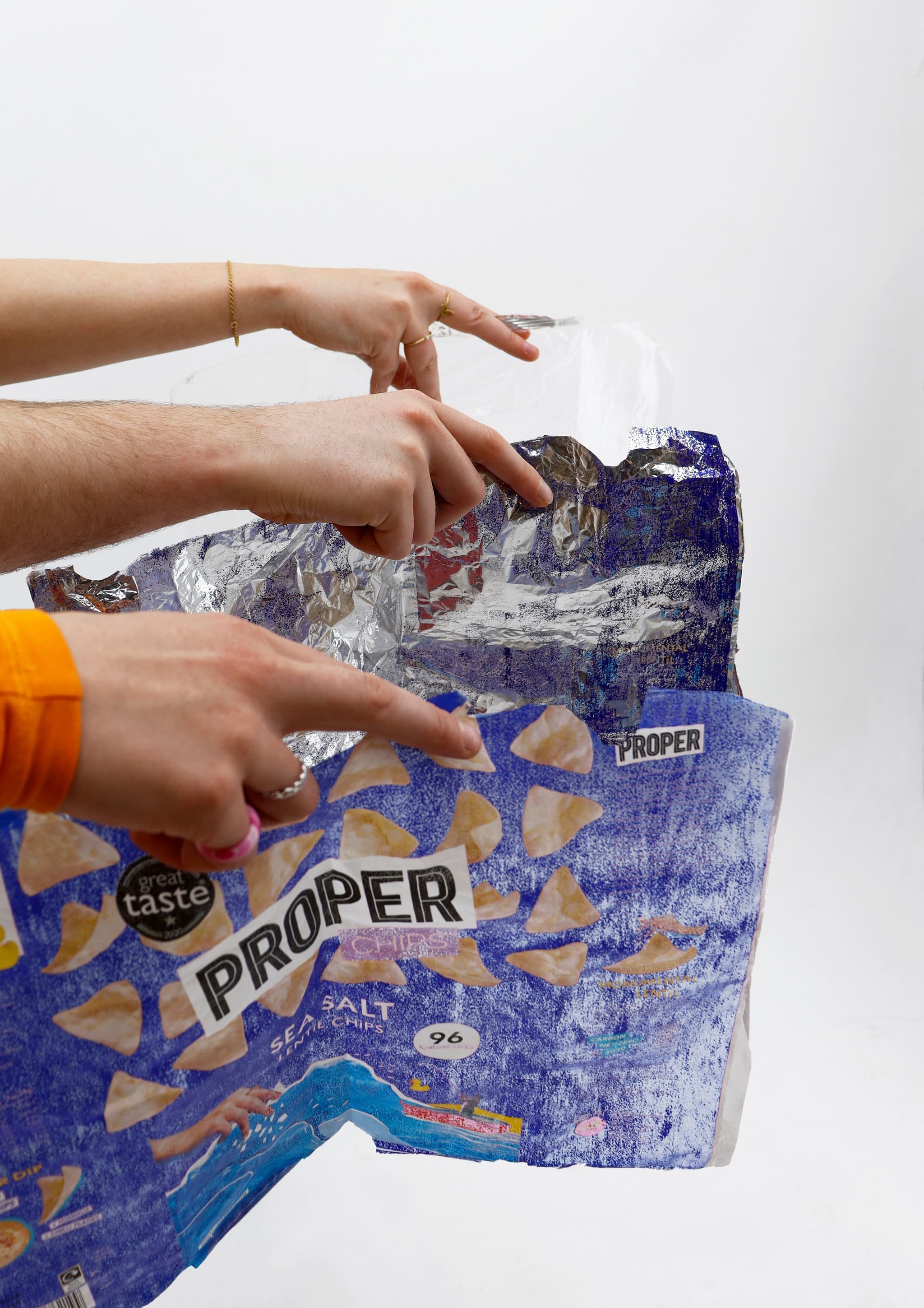 Different layers of crisp packets (Photo: Alara Sipahioglu)