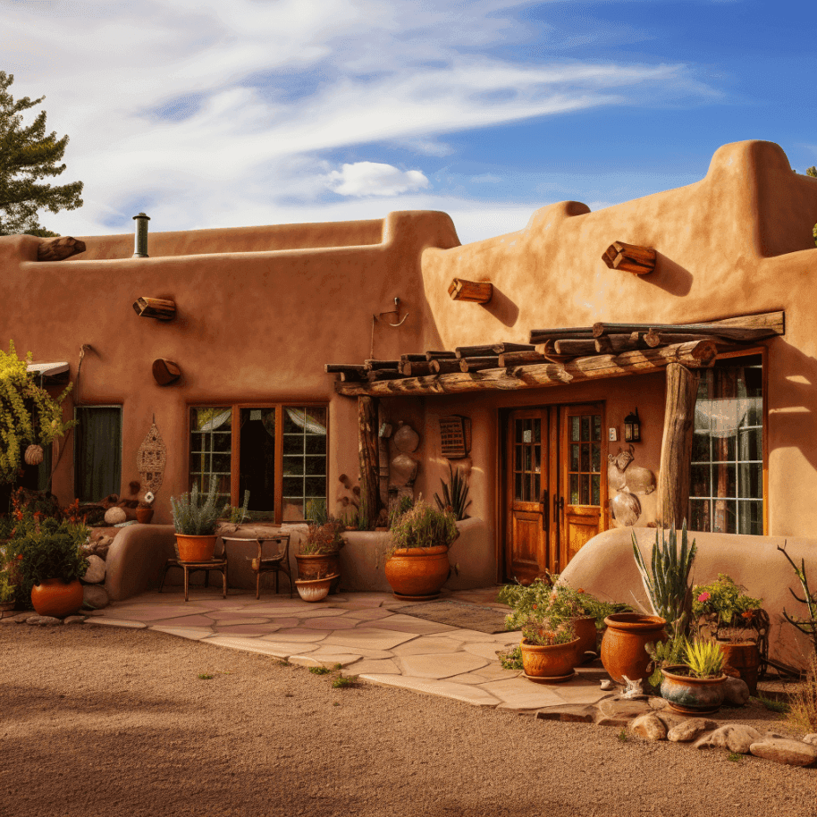 A house built with adobe