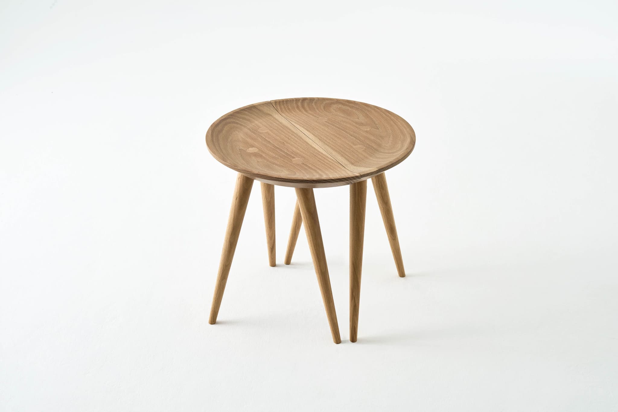 Tamart Design - 2 stools made from solid oak placed together to create a table (Photo: Tamart Design)