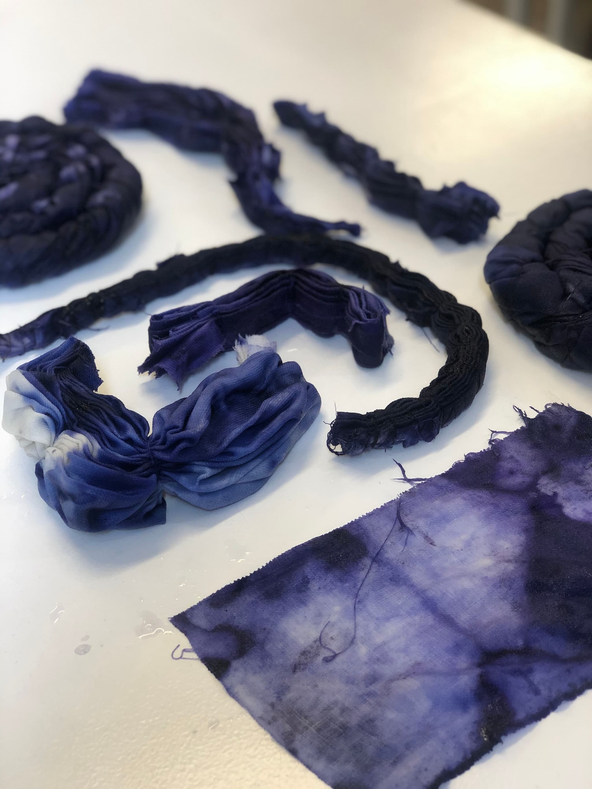 Shibori tie-dye technique applied on Bacterial dye