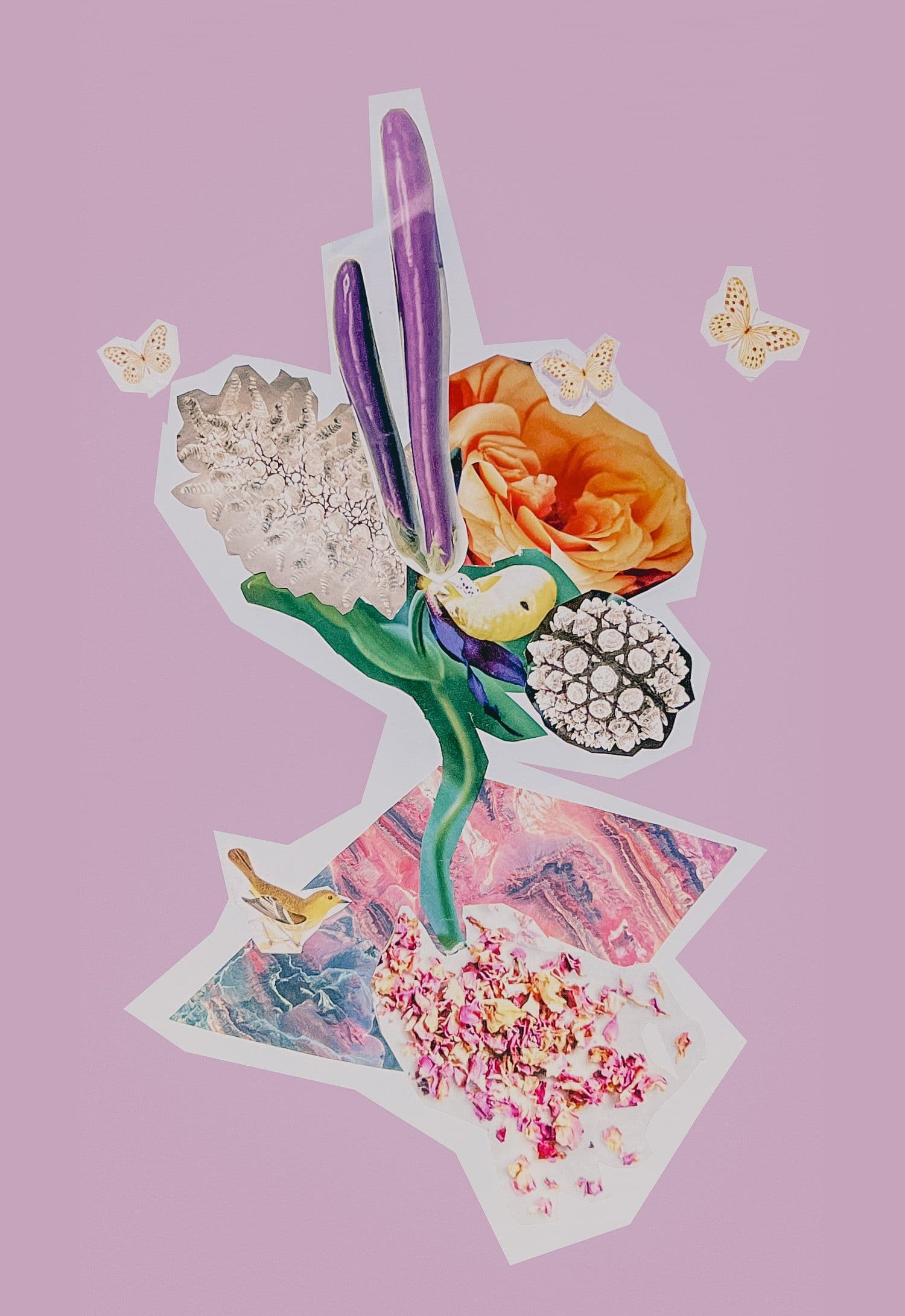 Paper collage (photographed) created by participant in the workshop Symbiocity Nijmegen in 2024